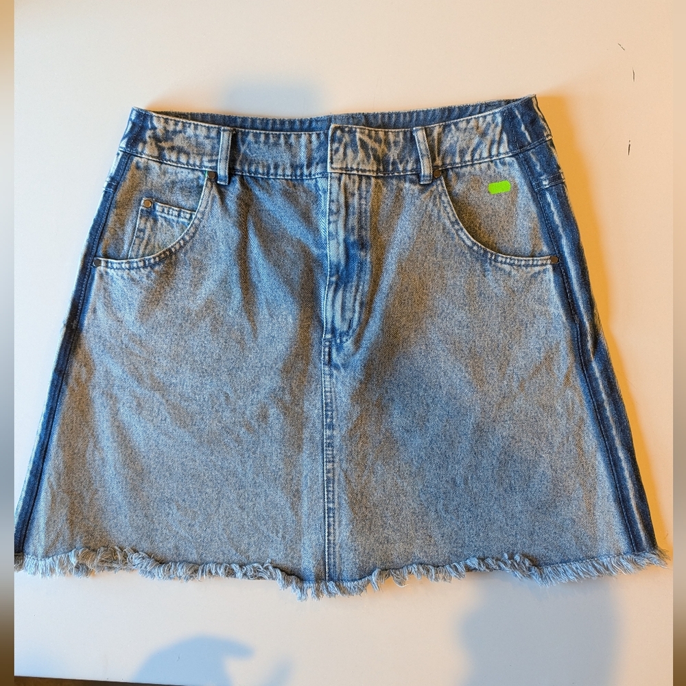 Addidas X KSENIASCHNAIDER Frayed Denim Skirt size Medium